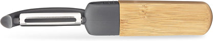 Peel Good Collection Straight Peeler – Bamboo and Stainless Steel Fruit and Vegetable Peeler – Removable Swivel Head - Kitchen Tool for Carrots, Apples, Potatoes and More