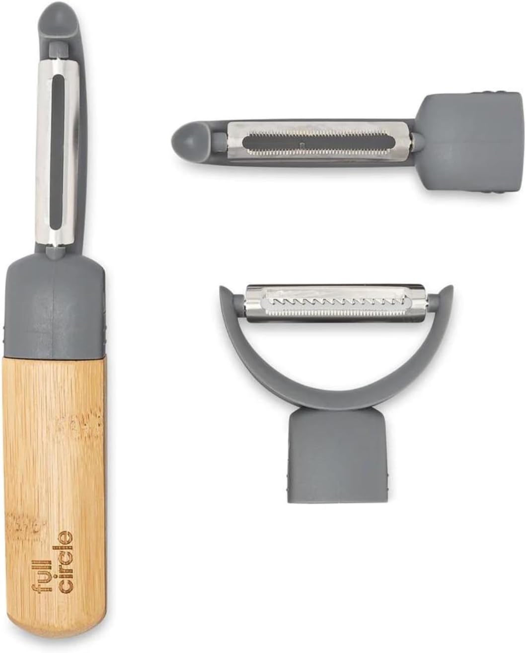 Peel Good Collection Straight Peeler – Bamboo and Stainless Steel Fruit and Vegetable Peeler – Removable Swivel Head - Kitchen Tool for Carrots, Apples, Potatoes and More