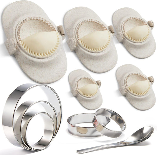 Empanada Maker Press, Large Dumpling Maker Set (6"/5"/4"/3"/2.6")