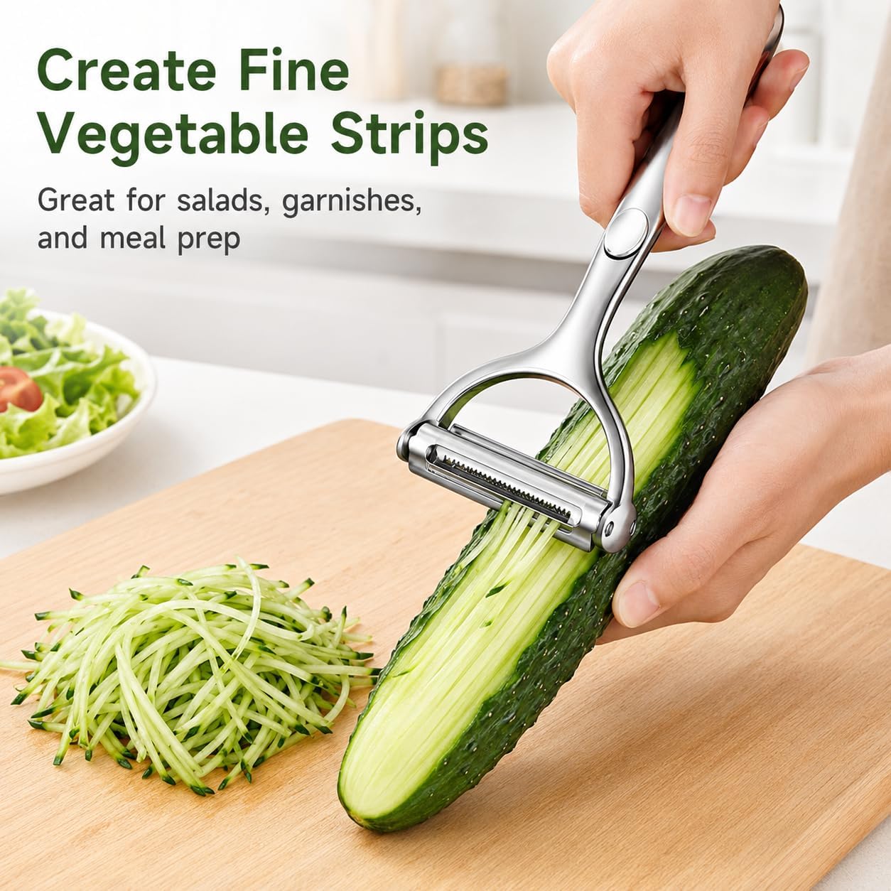 2-in-1 Multifunction Vegetable Peeler & Julienne Slicer | Stainless Steel Dual Blade, For Potatoes, Carrots, Cucumbers, Ergonomic