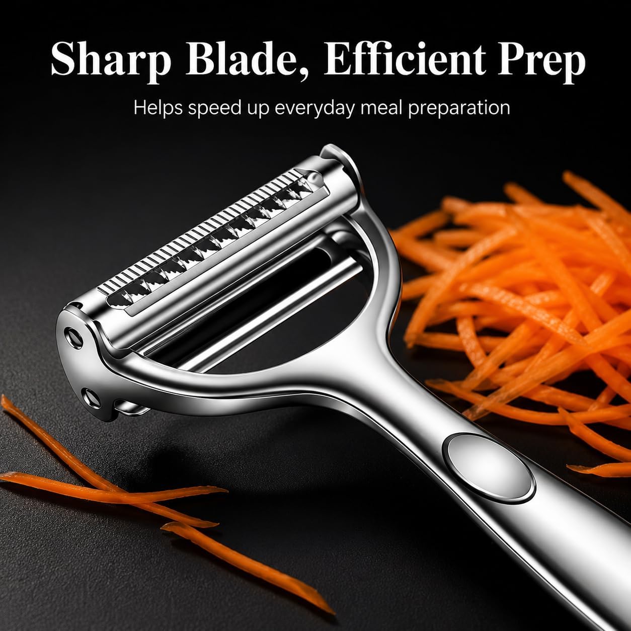 2-in-1 Multifunction Vegetable Peeler & Julienne Slicer | Stainless Steel Dual Blade, For Potatoes, Carrots, Cucumbers, Ergonomic