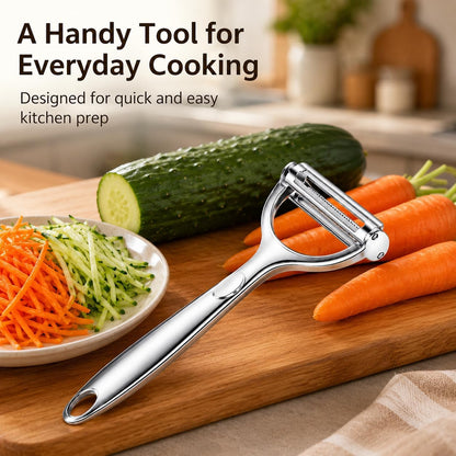 2-in-1 Multifunction Vegetable Peeler & Julienne Slicer | Stainless Steel Dual Blade, For Potatoes, Carrots, Cucumbers, Ergonomic