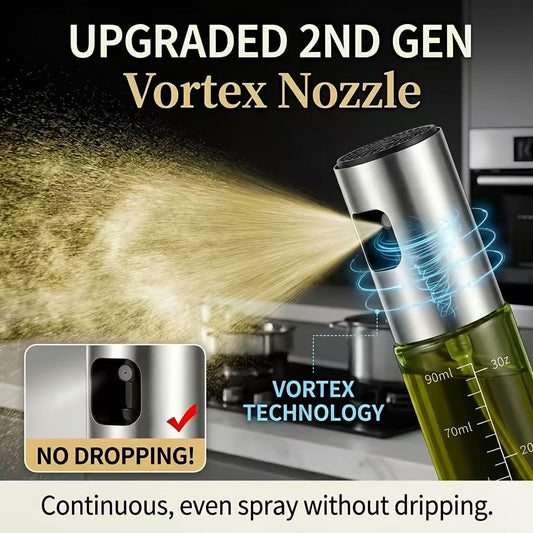 Oil Sprayer for Cooking - Olive & Avocado Oil Spray Bottle, 100ml Food Grade Glass Mister with Adjustable Nozzle for Kitchen Gadgets, Air Fryer, Salad, Frying, BBQ （1PCS）