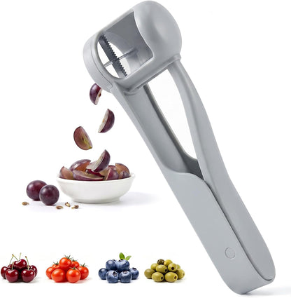 Homnoble Grape Cutter for Toddlers, Stainless Steel Fruit Slicer Tool | Dishwasher Safe Quarter Slicer For Cherry & Tomato, Perfect For Salads, Lunch Boxes & Baby-Led Weaning, Safe Kitchen Gadget