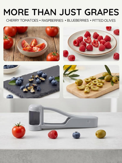 Homnoble Grape Cutter for Toddlers, Stainless Steel Fruit Slicer Tool | Dishwasher Safe Quarter Slicer For Cherry & Tomato, Perfect For Salads, Lunch Boxes & Baby-Led Weaning, Safe Kitchen Gadget
