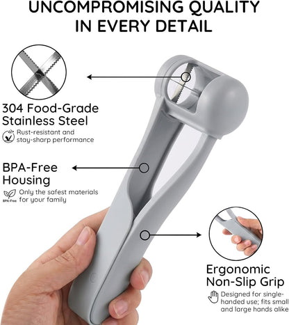 Homnoble Grape Cutter for Toddlers, Stainless Steel Fruit Slicer Tool | Dishwasher Safe Quarter Slicer For Cherry & Tomato, Perfect For Salads, Lunch Boxes & Baby-Led Weaning, Safe Kitchen Gadget