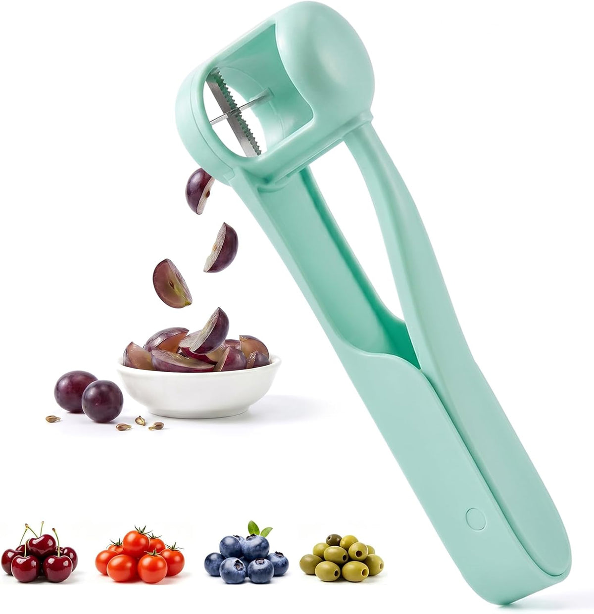 Homnoble Grape Cutter for Toddlers, Stainless Steel Fruit Slicer Tool | Dishwasher Safe Quarter Slicer For Cherry & Tomato, Perfect For Salads, Lunch Boxes & Baby-Led Weaning, Safe Kitchen Gadget