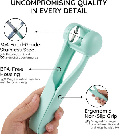 Homnoble Grape Cutter for Toddlers, Stainless Steel Fruit Slicer Tool | Dishwasher Safe Quarter Slicer For Cherry & Tomato, Perfect For Salads, Lunch Boxes & Baby-Led Weaning, Safe Kitchen Gadget