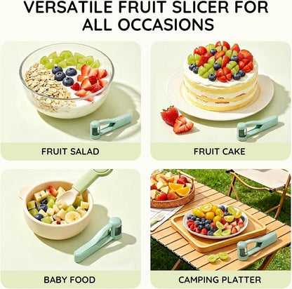 Homnoble Grape Cutter for Toddlers, Stainless Steel Fruit Slicer Tool | Dishwasher Safe Quarter Slicer For Cherry & Tomato, Perfect For Salads, Lunch Boxes & Baby-Led Weaning, Safe Kitchen Gadget