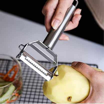 Stainless Steel Julienne Peeler mutifunctional vegetable peeler ultra sharp Slicer with Cleaning Brush kitchen Gadget for Vegetable Fruit