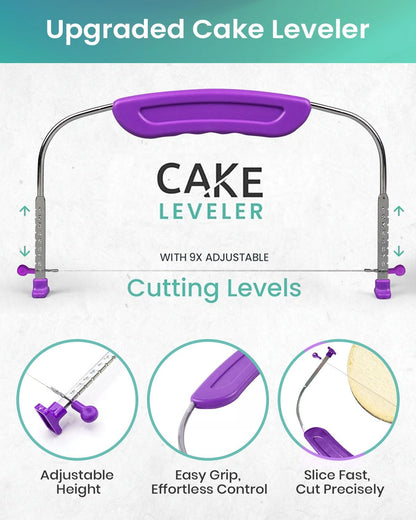 90PCs Cake Decorating Kit for Beginners, Baking Supplies Includes Cake Turntable, Cake Leveler, 24 Icing Piping Tips, 56 Piping Bags, 2 Couplers, Spatulas, Scrapers, Video Course and Booklet