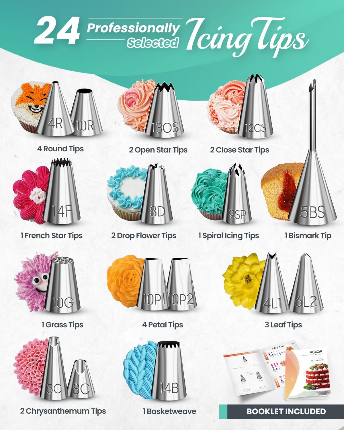 90PCs Cake Decorating Kit for Beginners, Baking Supplies Includes Cake Turntable, Cake Leveler, 24 Icing Piping Tips, 56 Piping Bags, 2 Couplers, Spatulas, Scrapers, Video Course and Booklet