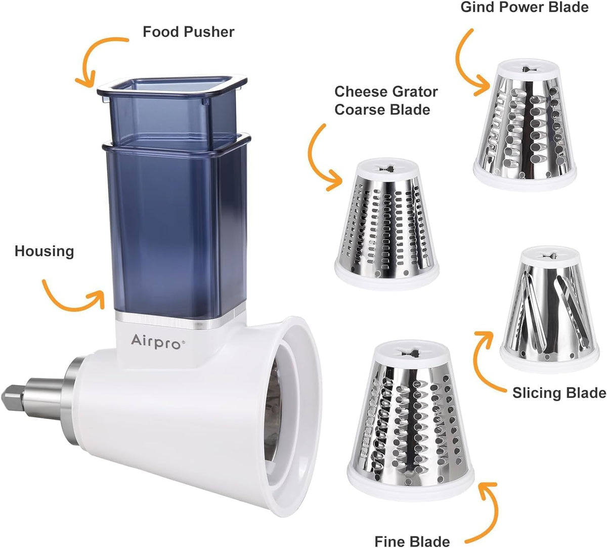 Slicer Shredder Attachment for Kitchenaid Stand Mixer, Salad Machine with Vegetable Slicer, Salad Maker, Food Slicers Cheese Grater Attachments for Kitchenaid Mixer Dishwasher Safe ,Blue