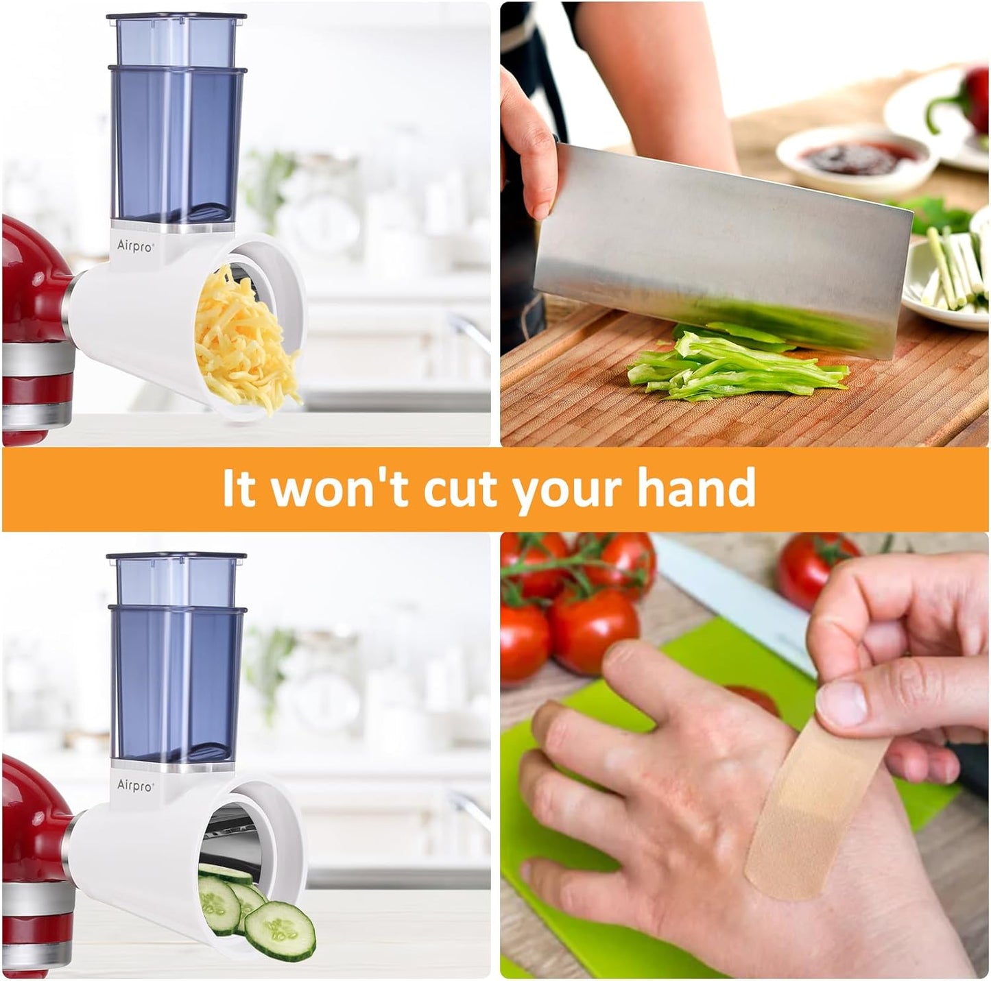 Slicer Shredder Attachment for Kitchenaid Stand Mixer, Salad Machine with Vegetable Slicer, Salad Maker, Food Slicers Cheese Grater Attachments for Kitchenaid Mixer Dishwasher Safe ,Blue