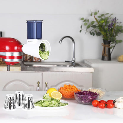 Slicer Shredder Attachment for Kitchenaid Stand Mixer, Salad Machine with Vegetable Slicer, Salad Maker, Food Slicers Cheese Grater Attachments for Kitchenaid Mixer Dishwasher Safe ,Blue