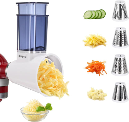 Slicer Shredder Attachment for Kitchenaid Stand Mixer, Salad Machine with Vegetable Slicer, Salad Maker, Food Slicers Cheese Grater Attachments for Kitchenaid Mixer Dishwasher Safe ,Blue