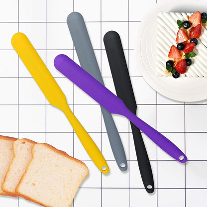 4pcs Silicone Spatula Set Heat Resistant Cake Cream Butter Spatulas Mixing Batter Scraper Non-Stick Flexible Baking Cooking Tool 4 Colors (multicolor)