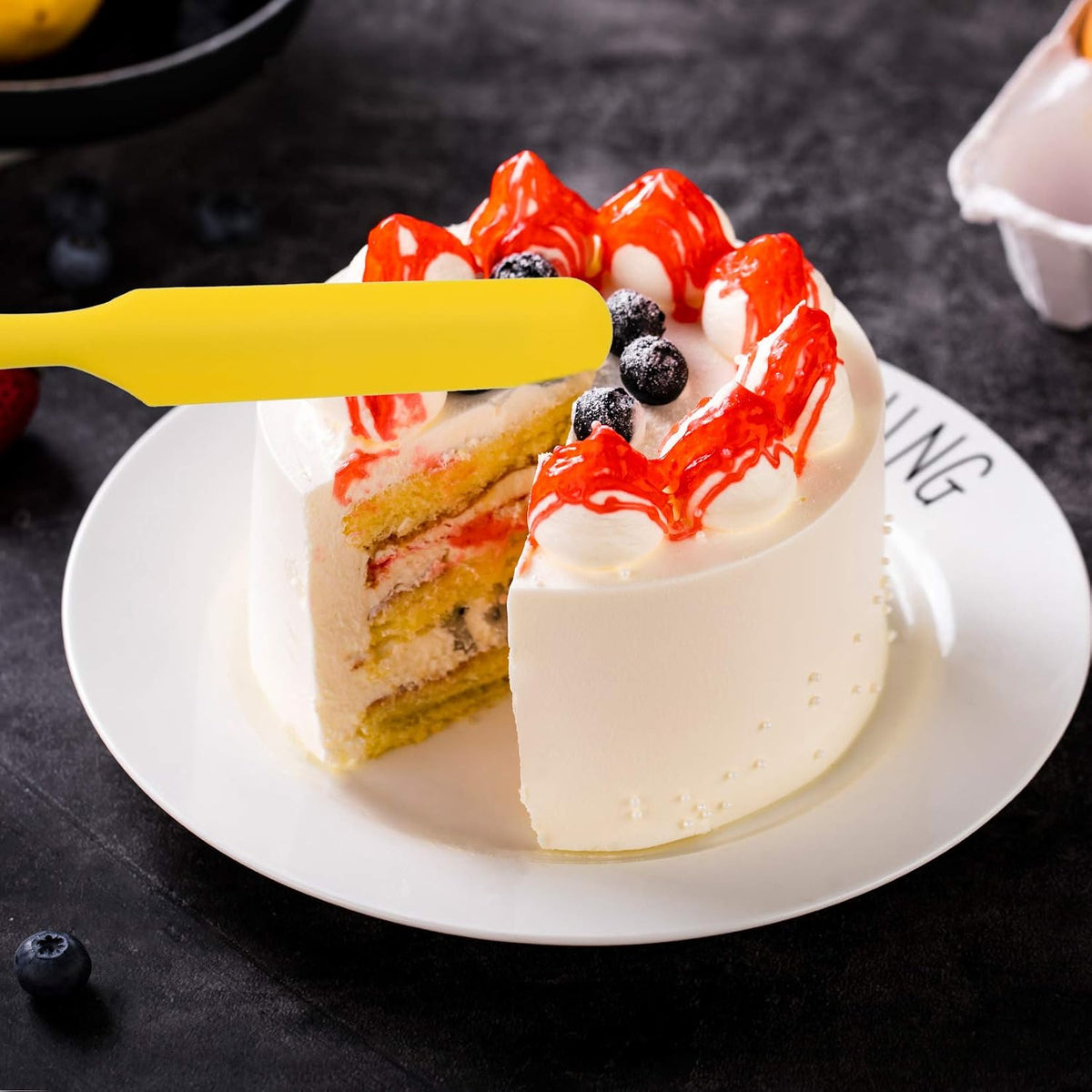 4pcs Silicone Spatula Set Heat Resistant Cake Cream Butter Spatulas Mixing Batter Scraper Non-Stick Flexible Baking Cooking Tool 4 Colors (multicolor)