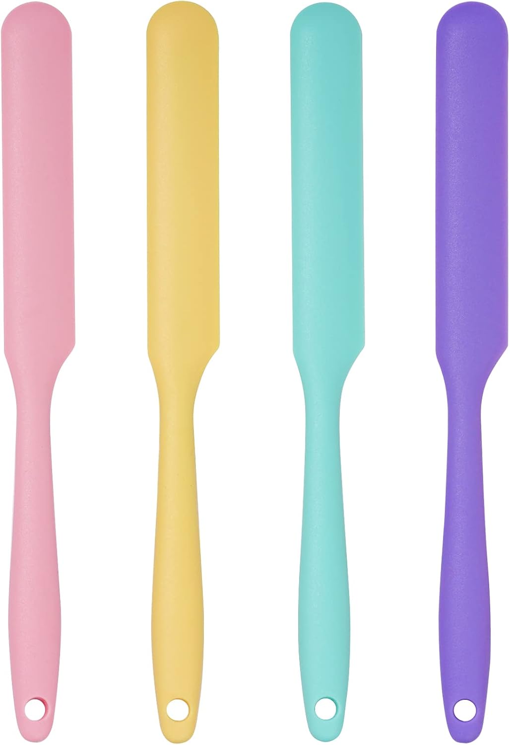4pcs Silicone Spatula Set Heat Resistant Cake Cream Butter Spatulas Mixing Batter Scraper Non-Stick Flexible Baking Cooking Tool 4 Colors (multicolor)