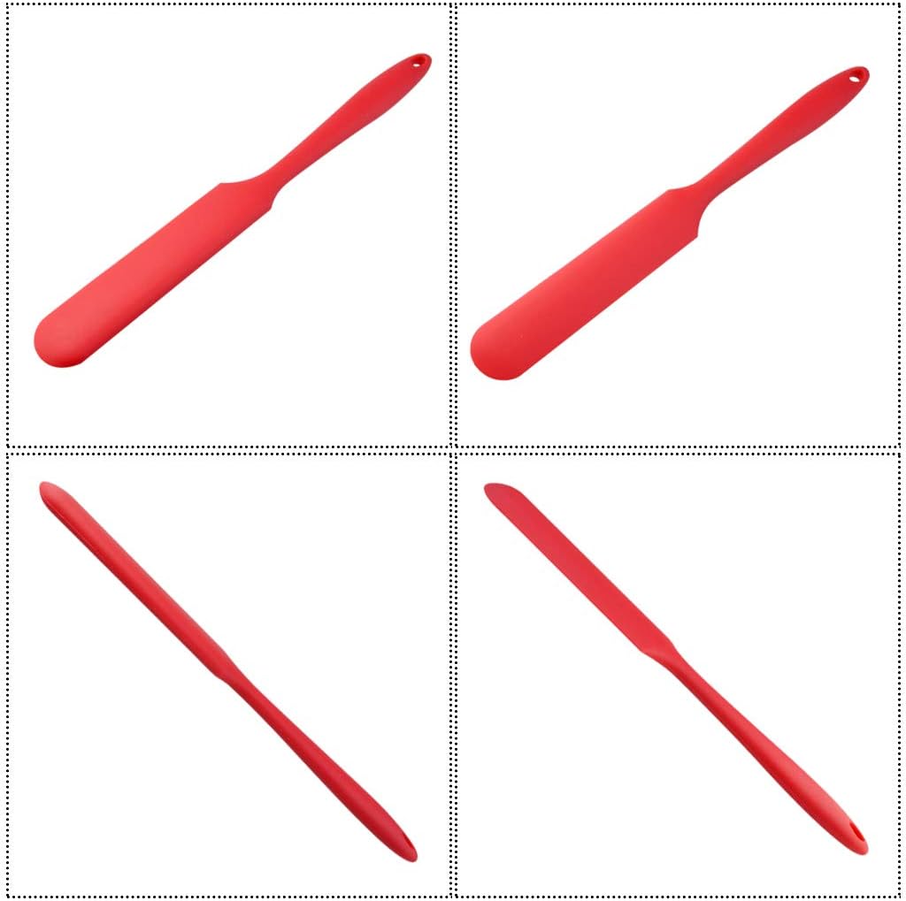 4pcs Silicone Spatula Set Heat Resistant Cake Cream Butter Spatulas Mixing Batter Scraper Non-Stick Flexible Baking Cooking Tool 4 Colors (multicolor)