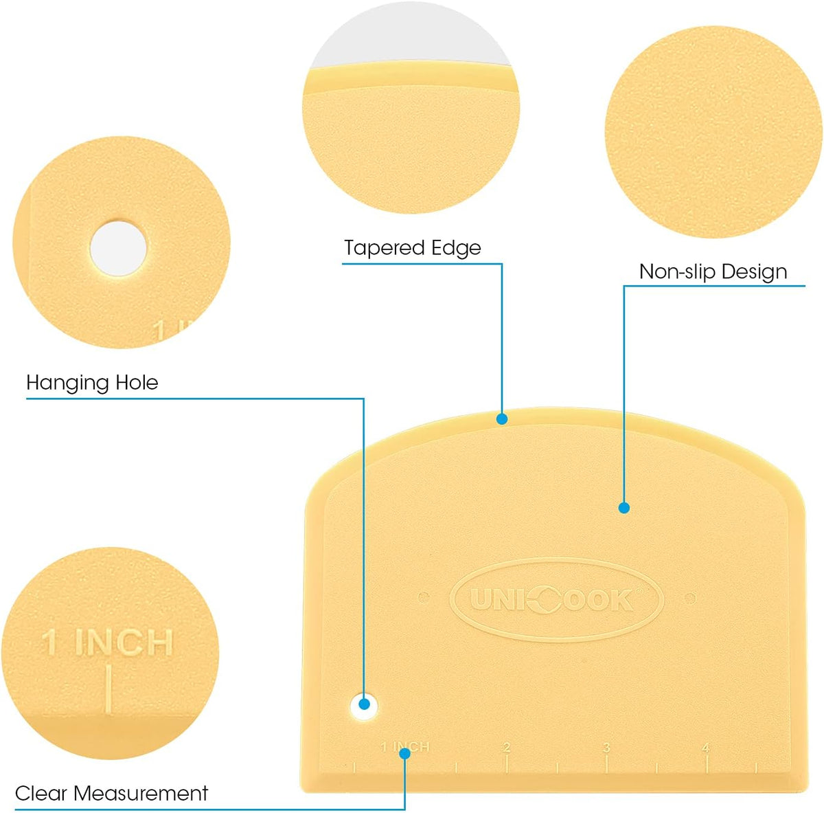 2 Pack Plastic Dough Scraper, Nonslip Pizza Cutter