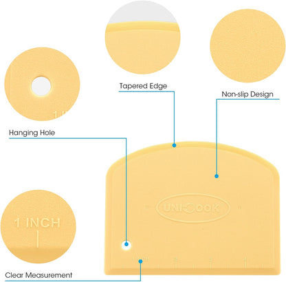 2 Pack Plastic Dough Scraper, Nonslip Pizza Cutter