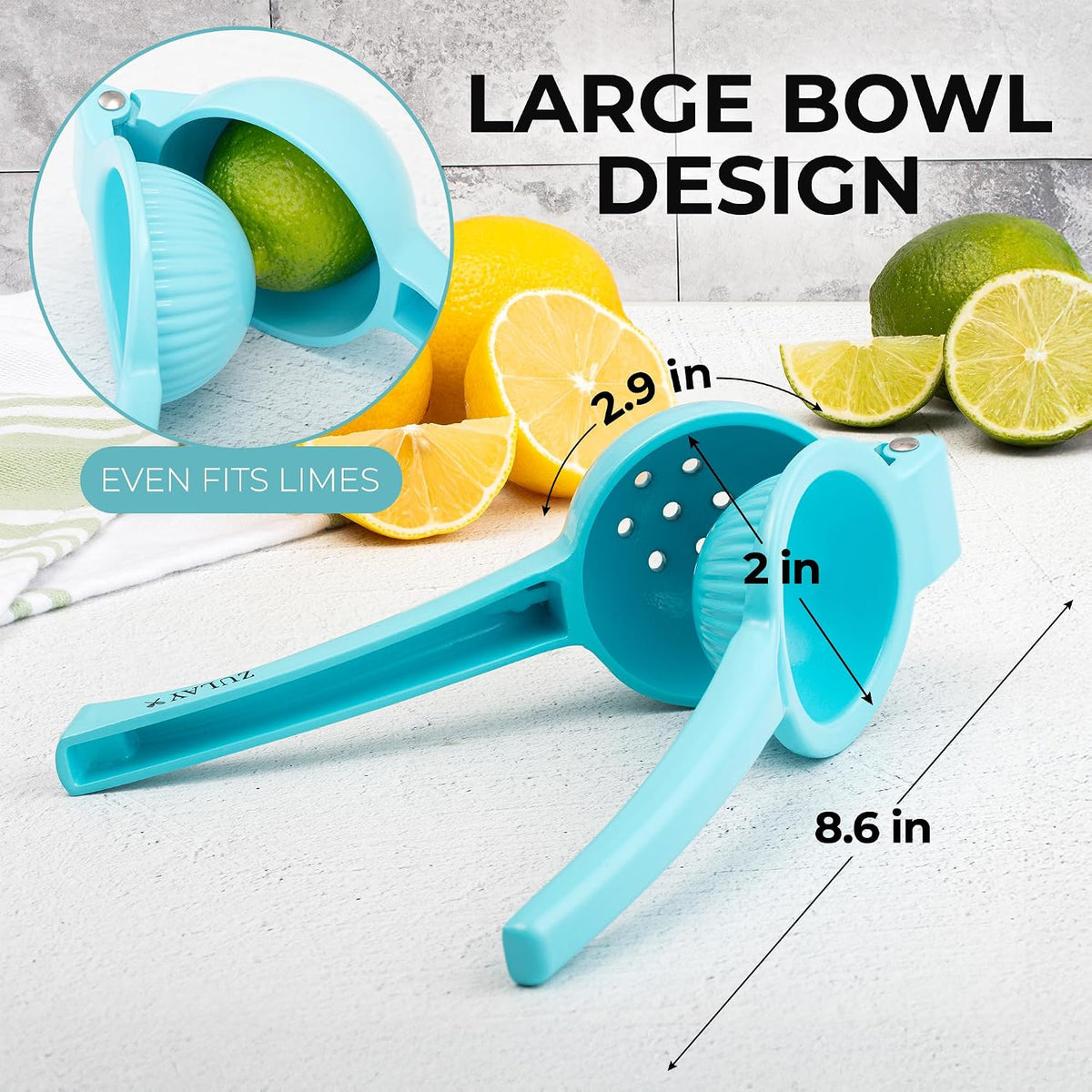 Metal Lemon Squeezer - Handheld Lemon Juicer Squeezer - Easy to Use Citrus Juicer - Manual Press for Extracting the Most Juice Possible - Extracts Every Last Drop
