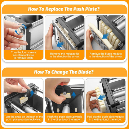 Electric French Fry Cutter - Automatic Potato Cutter with 1/2" & 3/8" Stainless Steel Blades, Non-Slip Suction Base, for Homemade Fries & Veggie Prep Potatoes Carrots, Kitchen & Light Commercial Use