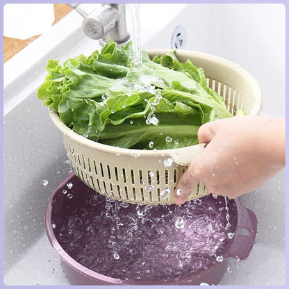 2 in 1 Colander Bowl Set Detachable Strainer Serving Bowl for Kitchen