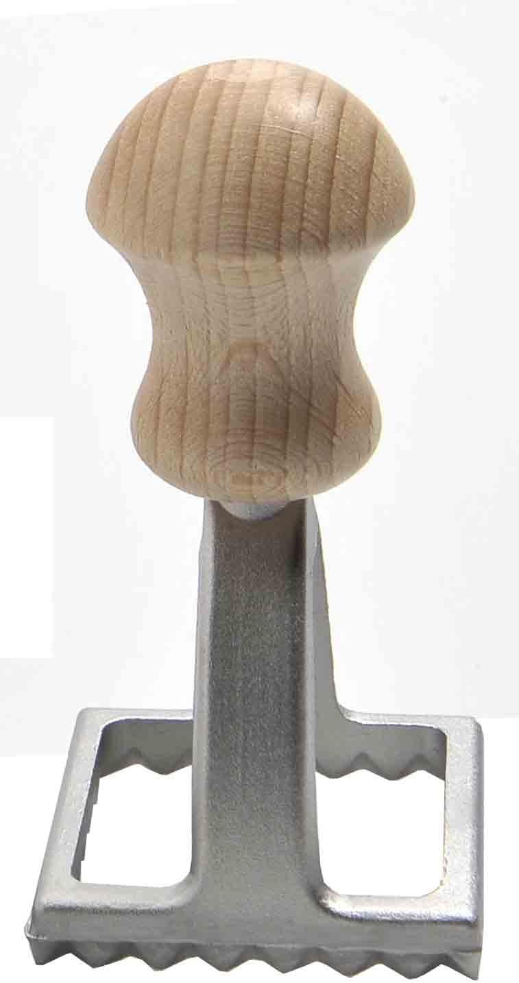 Aluminum Square Ravioli Stamp with Beechwood Handle, 2-Inch by 2-Inch