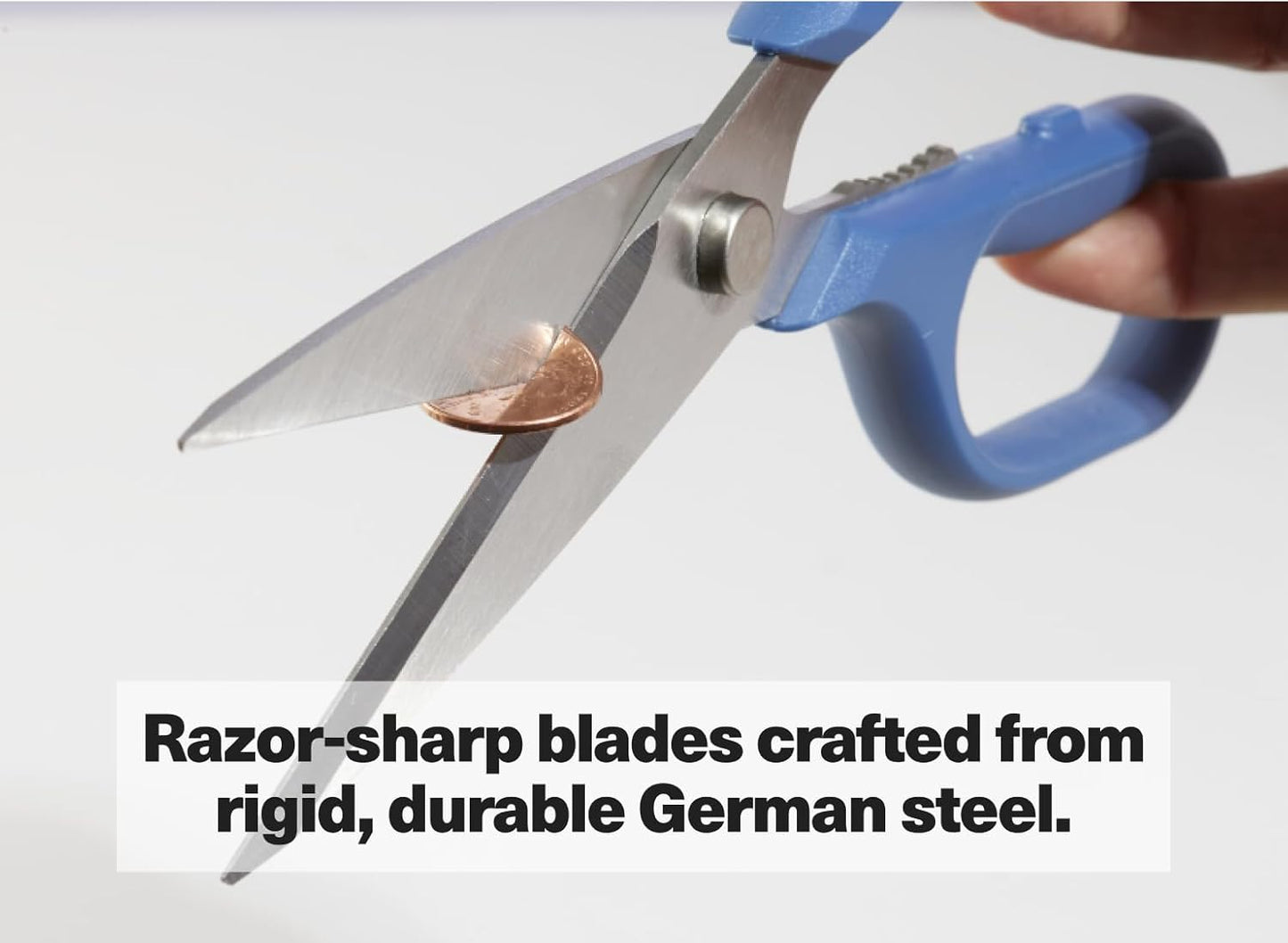 Heavy Duty Kitchen Shears - Stainless Steel, Versatile and Easy Clean Scissors for Meat, Herbs and Veggies - Ambidextrous Comfort Handle - Professional Grade - Red