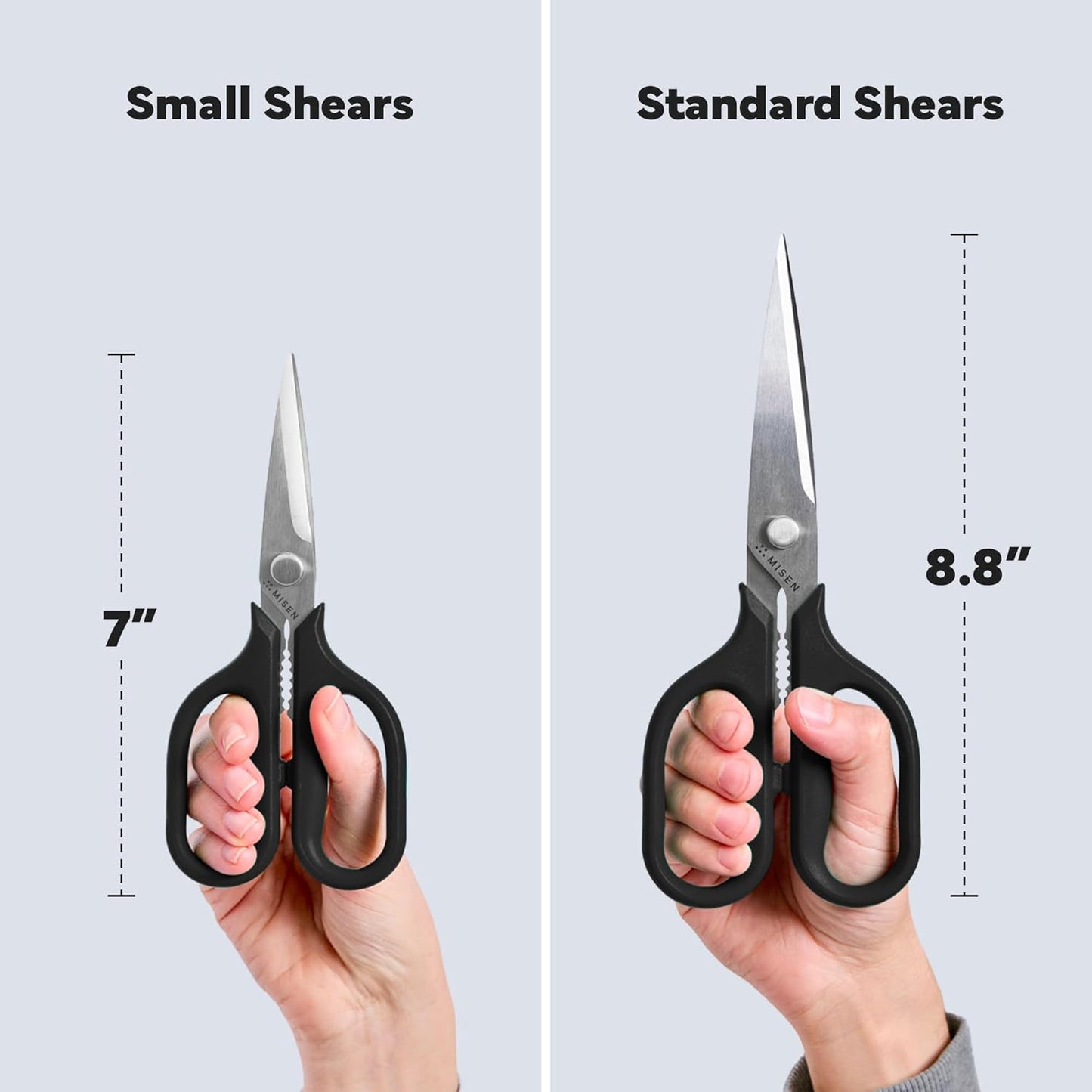Heavy Duty Kitchen Shears - Stainless Steel, Versatile and Easy Clean Scissors for Meat, Herbs and Veggies - Ambidextrous Comfort Handle - Professional Grade - Red