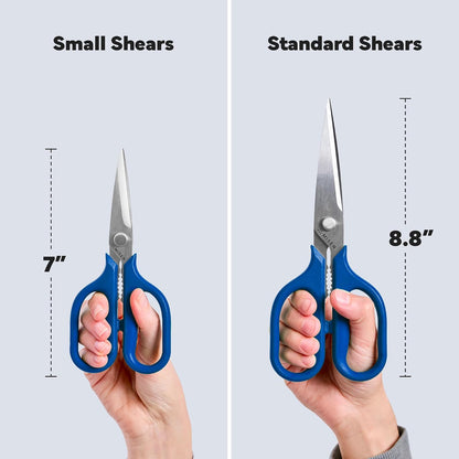 Heavy Duty Kitchen Shears - Stainless Steel, Versatile and Easy Clean Scissors for Meat, Herbs and Veggies - Ambidextrous Comfort Handle - Professional Grade - Red