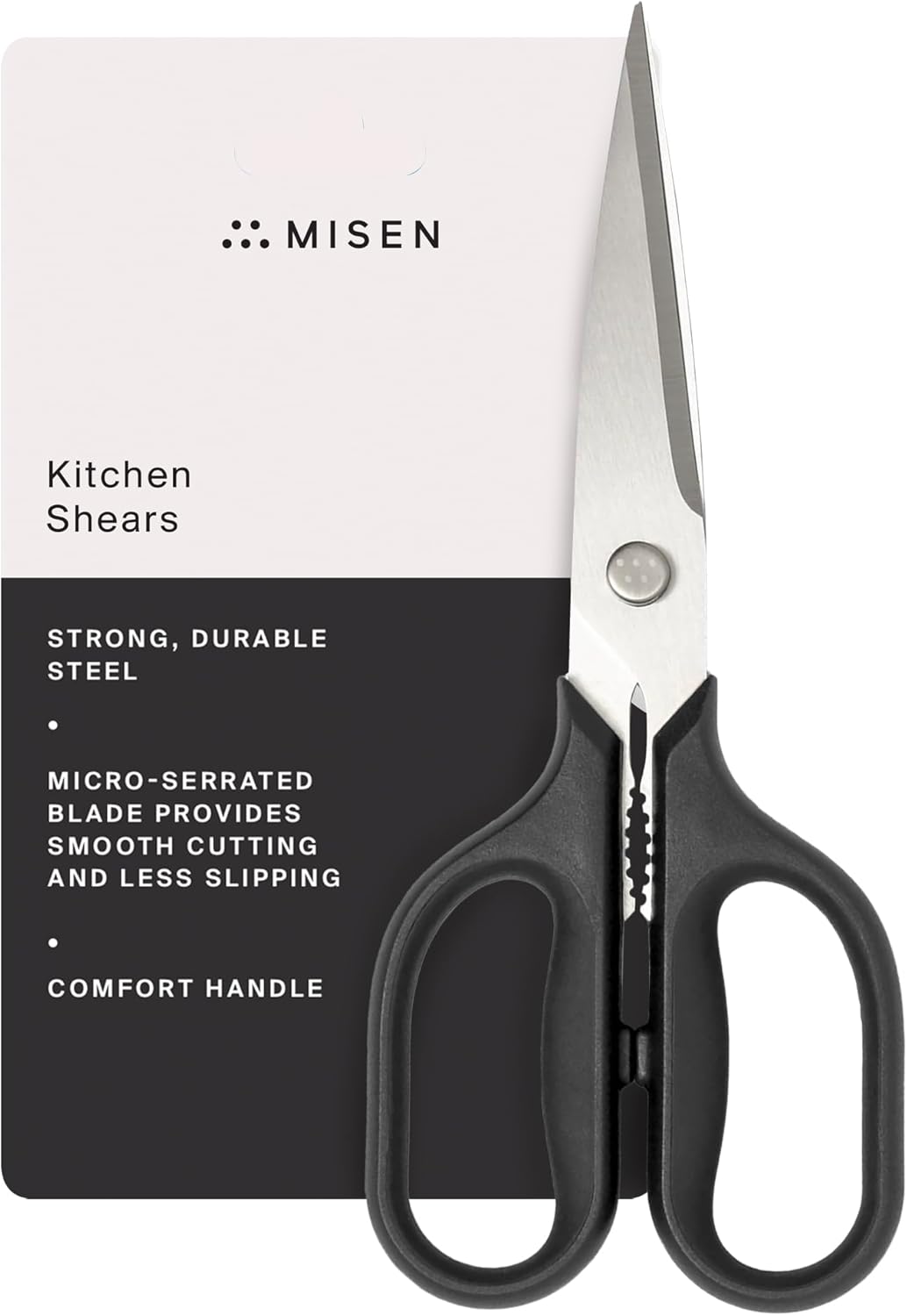 Heavy Duty Kitchen Shears - Stainless Steel, Versatile and Easy Clean Scissors for Meat, Herbs and Veggies - Ambidextrous Comfort Handle - Professional Grade - Red