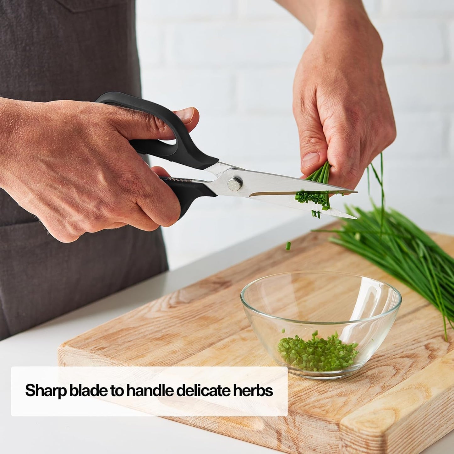 Heavy Duty Kitchen Shears - Stainless Steel, Versatile and Easy Clean Scissors for Meat, Herbs and Veggies - Ambidextrous Comfort Handle - Professional Grade - Red