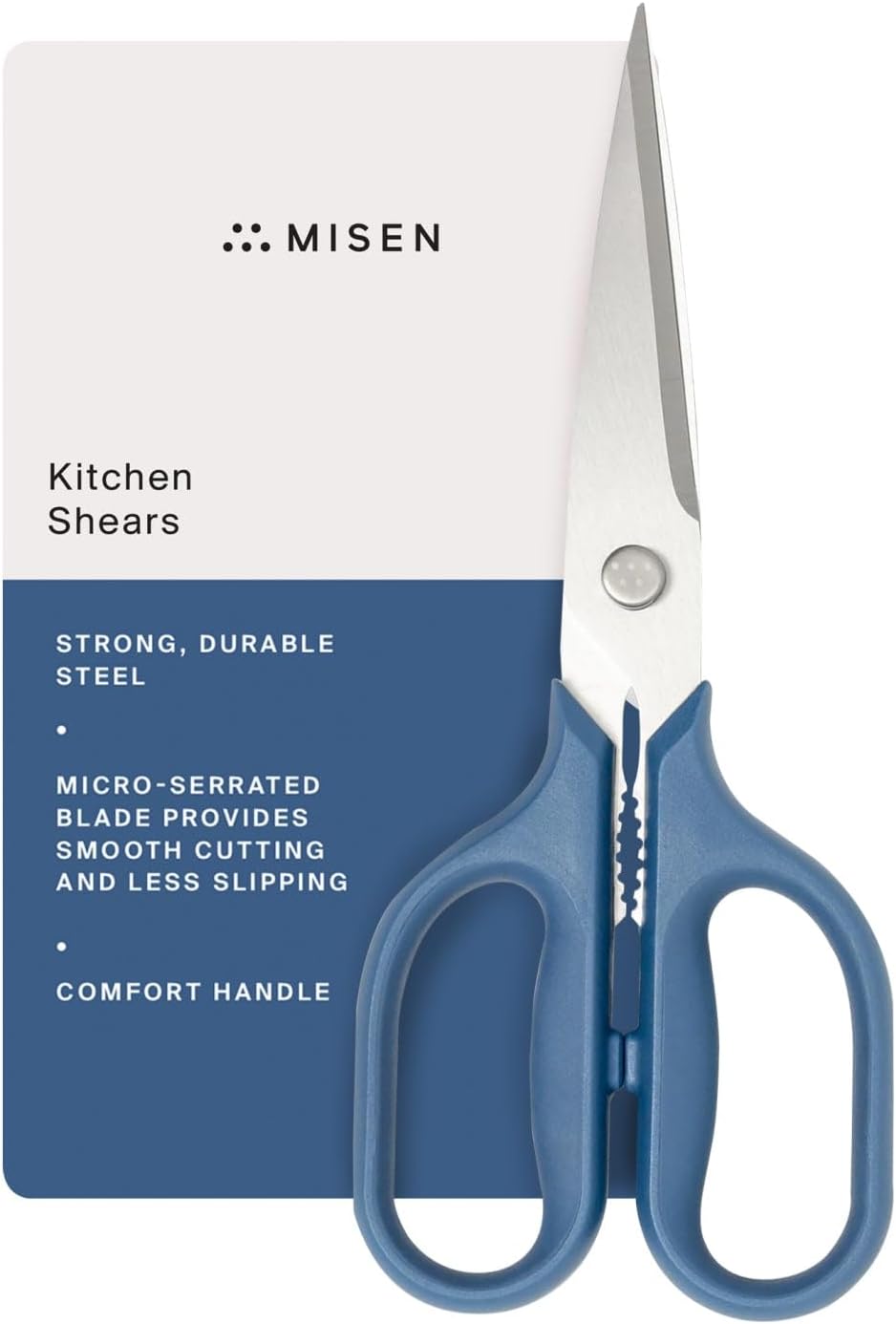 Heavy Duty Kitchen Shears - Stainless Steel, Versatile and Easy Clean Scissors for Meat, Herbs and Veggies - Ambidextrous Comfort Handle - Professional Grade - Red