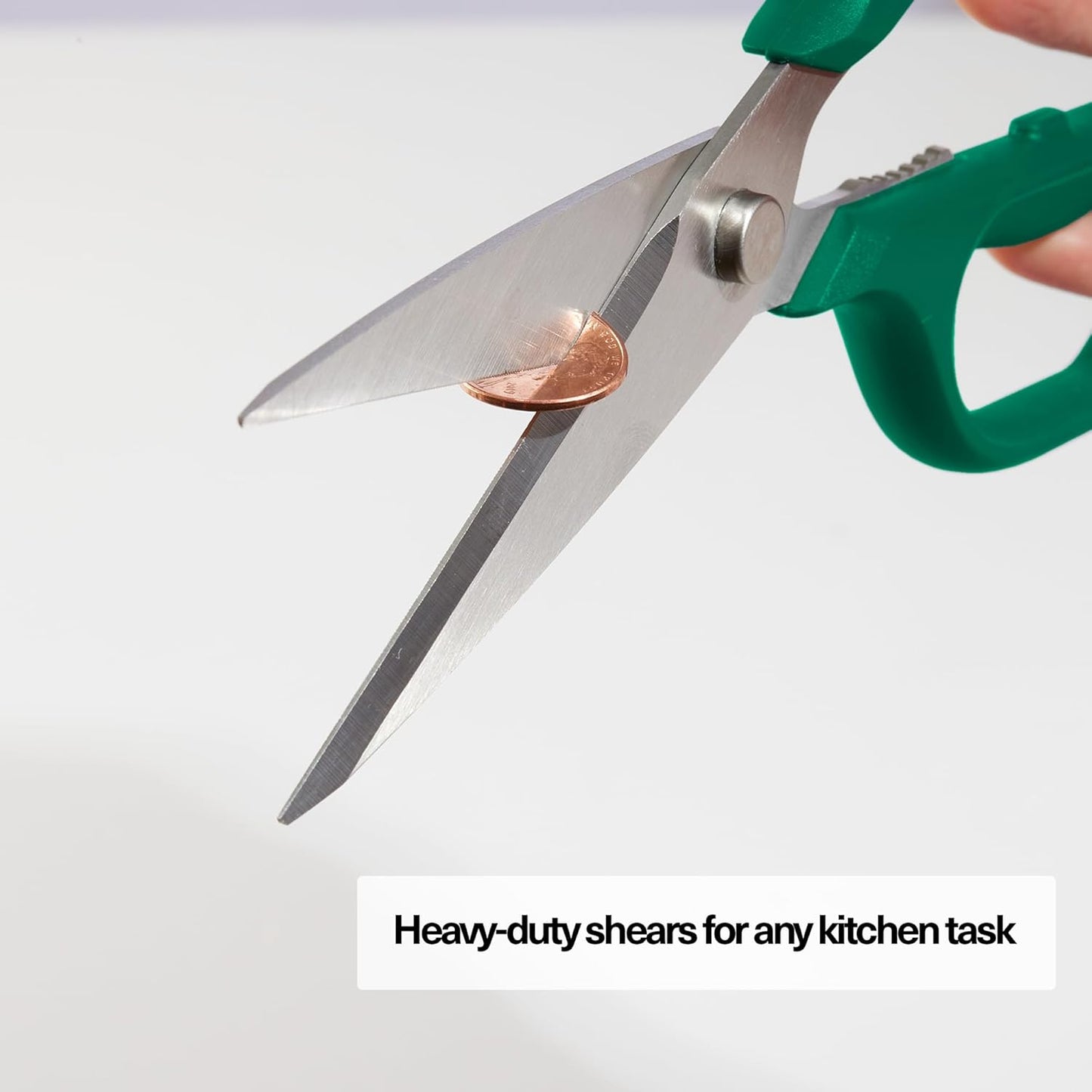 Heavy Duty Kitchen Shears - Stainless Steel, Versatile and Easy Clean Scissors for Meat, Herbs and Veggies - Ambidextrous Comfort Handle - Professional Grade - Red