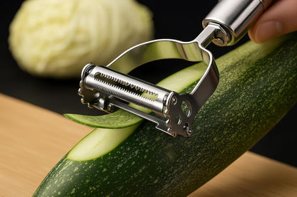 2-in-1 Julienne and Vegetable Peeler, Stainless Steel Kitchen Slicer, Multi-Functional Cutter for Vegetables and Fruits
