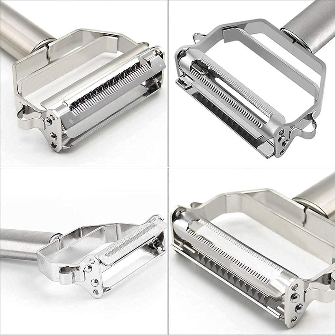 2-in-1 Julienne and Vegetable Peeler, Stainless Steel Kitchen Slicer, Multi-Functional Cutter for Vegetables and Fruits