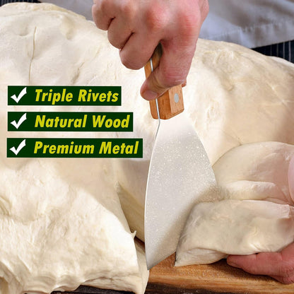 Metal Griddle Spatula Scraper Tool For Barbecue Food, 3 Pack