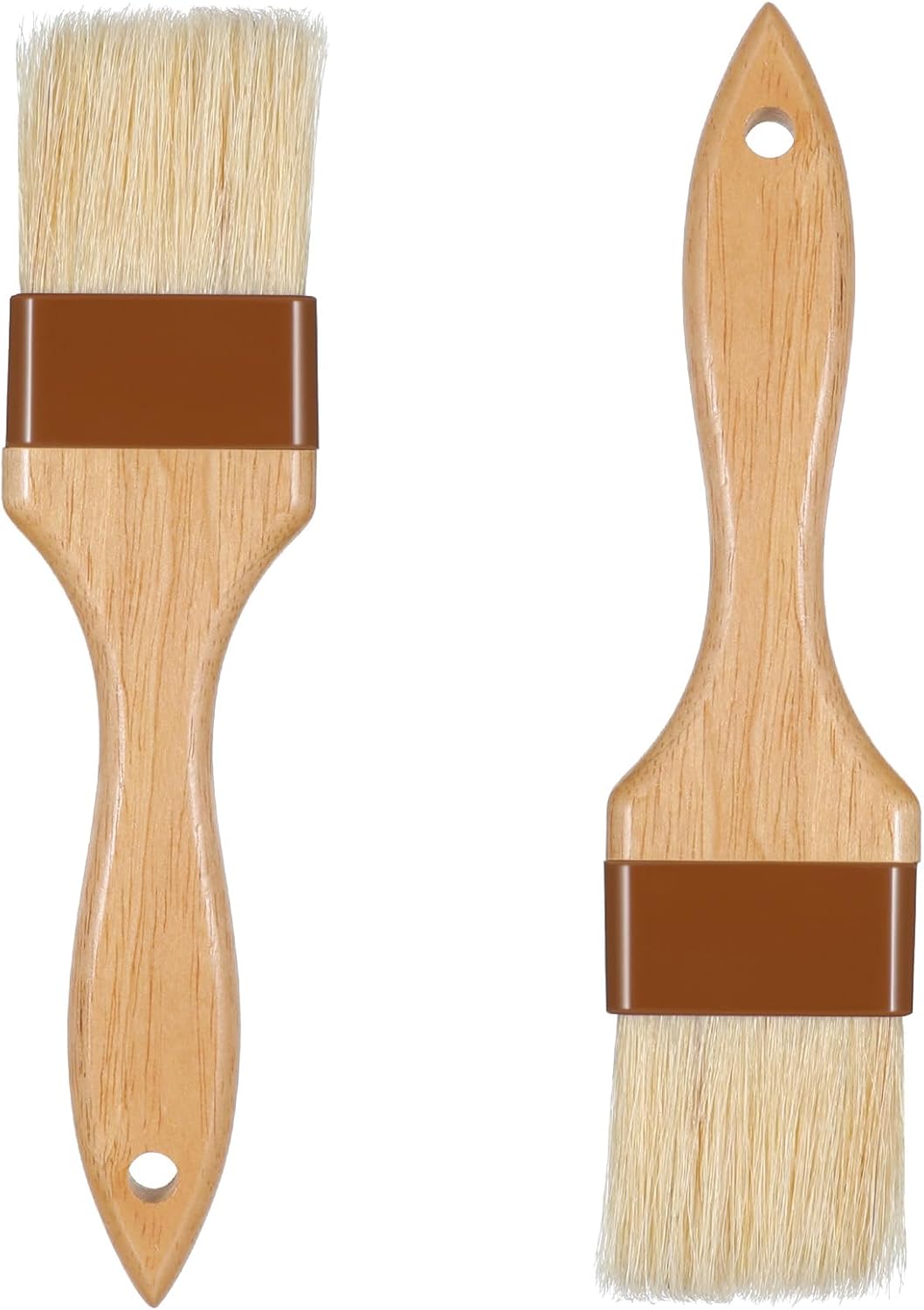 2 Pack Natural Bristle Basting Brush, Pastry Brushes for Baking | Wooden Handle Pastry Brush Natural Bristle for Butter Egg Wash Sauce, for Kitchen Baking Tools