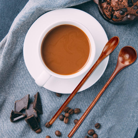 6Pcs Small Wood Coffee Spoons for Serving Honey Jars Stir Wooden Tablespoon | Cute Little Tea Spoons Herbs Tasting Spoon Set Tiny Korean Bamboo Table Spoons Dessert Eating Utensil Mini Stirring Teaspoon