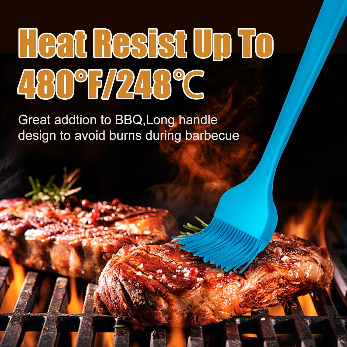 Silicone Basting Brush for Cooking 2 Pcs Pastry Brush for Grilling,Oil,BBQ,Meat,Sauce,Baking (Black)