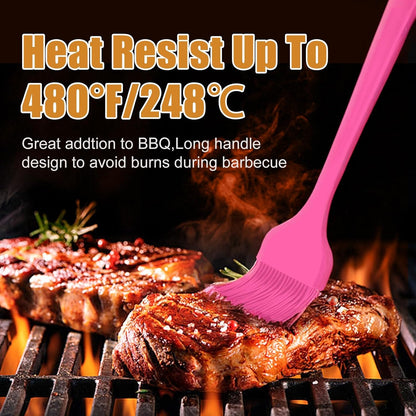 Silicone Basting Brush for Cooking 2 Pcs Pastry Brush for Grilling,Oil,BBQ,Meat,Sauce,Baking (Black)