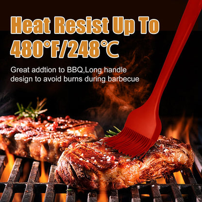 Silicone Basting Brush for Cooking 2 Pcs Pastry Brush for Grilling,Oil,BBQ,Meat,Sauce,Baking (Black)