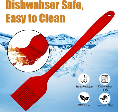 Silicone Basting Brush for Cooking 2 Pcs Pastry Brush for Grilling,Oil,BBQ,Meat,Sauce,Baking (Black)