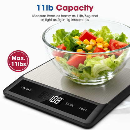 Food Scale, Digital Kitchen Scale with 6 Units Tare Function
