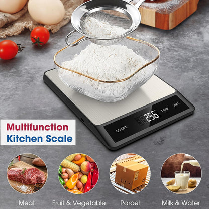 Food Scale, Digital Kitchen Scale with 6 Units Tare Function