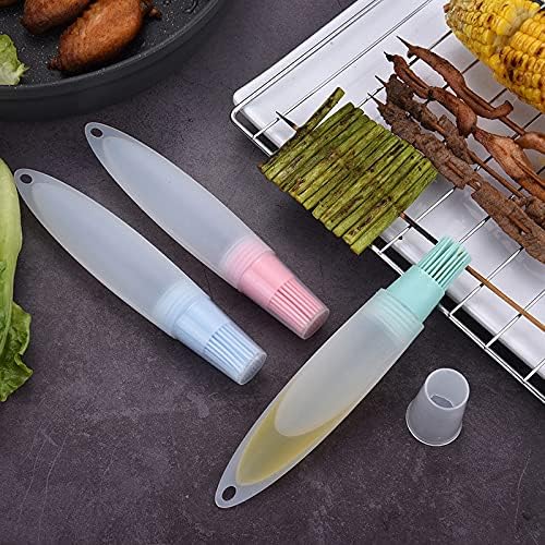 3 Pcs Barbecue Bottle Brush Pastries Applicator Tip Tail Home Pressing Silicone Bottle Kitchen Baking Tool for Cooking and Roasting with Silicone Bottle and Silicone Bottle Brush