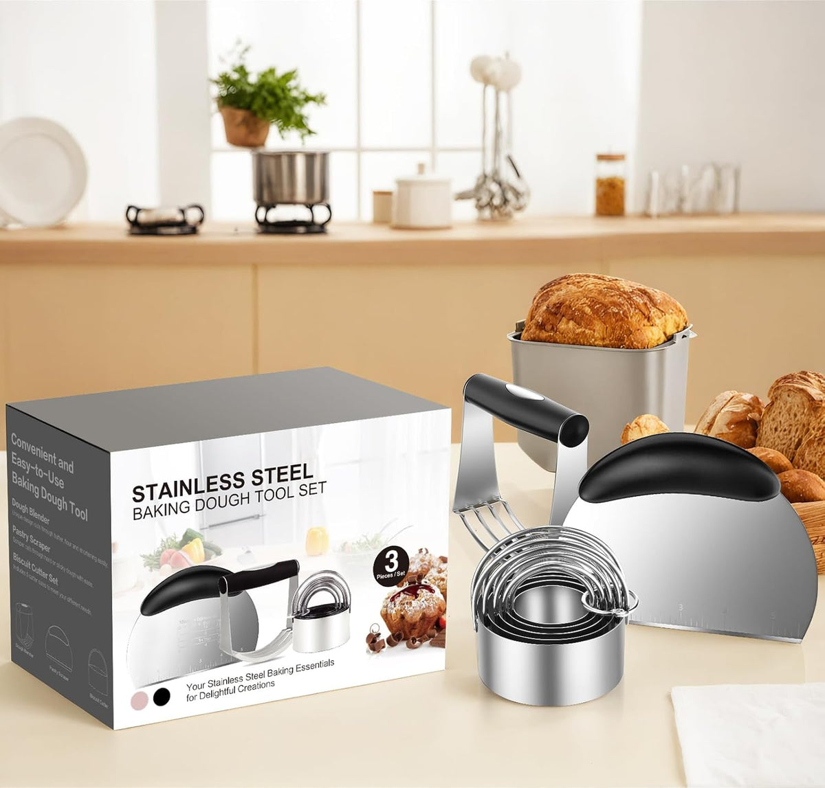 Pastry Cutter, Biscuit Cutter, Dough Scraper, Pastry Blender, Baking Mats